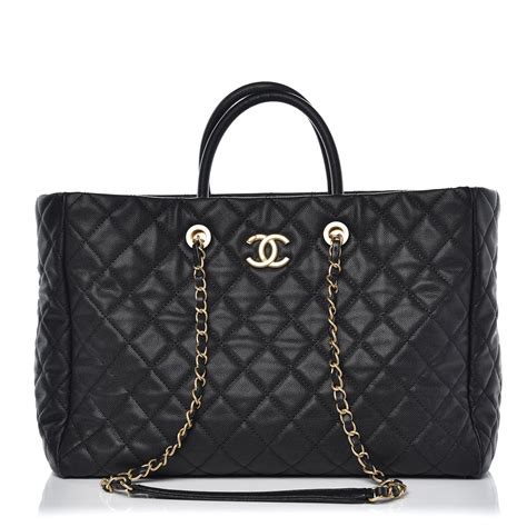 chanel quilted tote|chanel caviar shopping tote price.